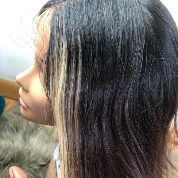 22” BLACK BROWN BLONDE OMBRÉ LACE FRONT WIG *NEW* main image 4